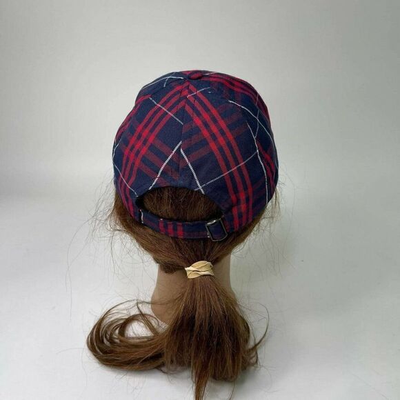 Love Your Melon Baseball Cap USA Made Plaid Red/Navy Blue Trucker hat Snapback - Picture 6 of 10
